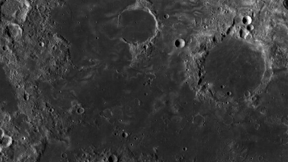 Lunar swirls in Mare Marginis (literally, “Margin or Border Sea”, since it’s on the edge of the Moon’s near side). Credit: NASA/GSFC/Arizona State University