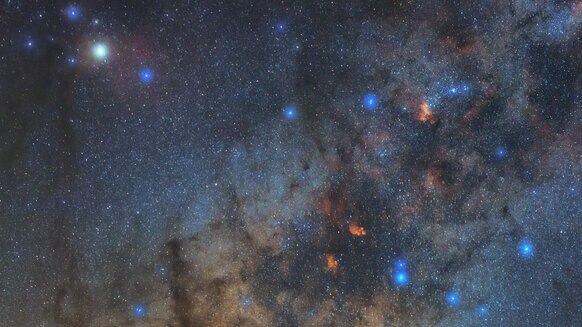 Part of the constellation Scorpius hangs in the sky above one of the four Auxiliary Telescopes making up the Very Large Telescope Interferometer. Credit: Babak Tafreshi