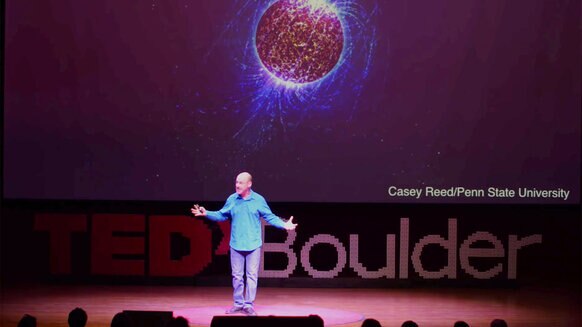 Maybe not tucking in my shirt and not wearing a belt was another mistake, too. Credit: TEDxBoulder, from the video