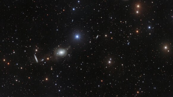 A wide field view of the galaxy NGC 5018 and neighbors. Credit: ESO/Spavone et al.