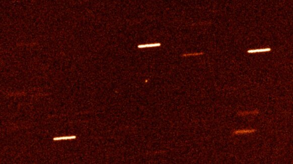When it was still called A/2017 U1, the object was spotted by the William Herschel Telescope on the island of La Palma. The telescope guided on the motion of the object, so stars appear to trail.