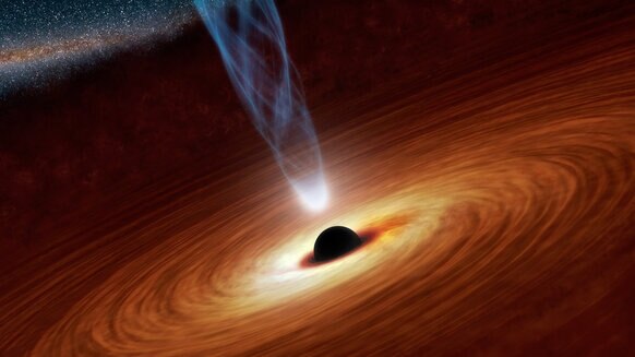 artwork of a black hole accretion disk