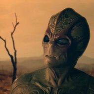 An alien appears a desert in Resident Alien Season 3.