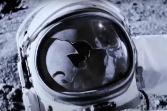 A broken space helmet appears on the moon in Apollo 18 (2011).
