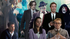A collage of characters from various murder mystery films.
