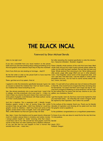 The Incal Bendis Foreword