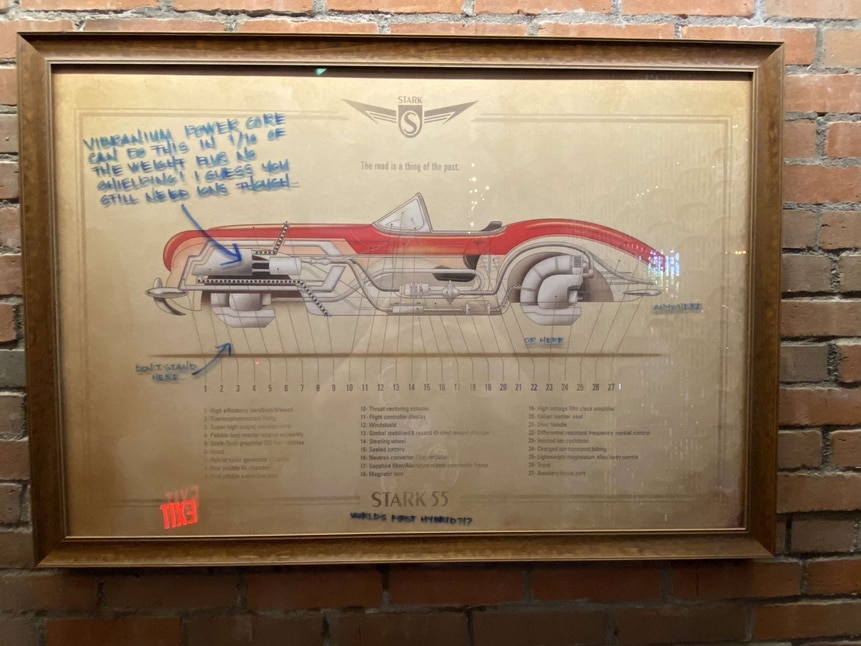 Avengers Campus Flying Car blueprints