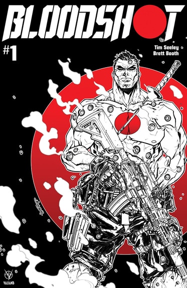 Bloodshot #1 Cover D Red Black and White