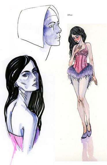 Handmaid's Tale, Concept art Offred Jezebel's costume