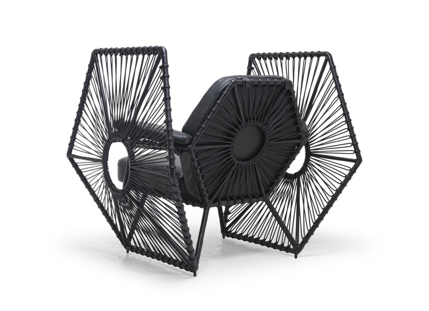 Imperial Wings Easy Armchair black angled back_1