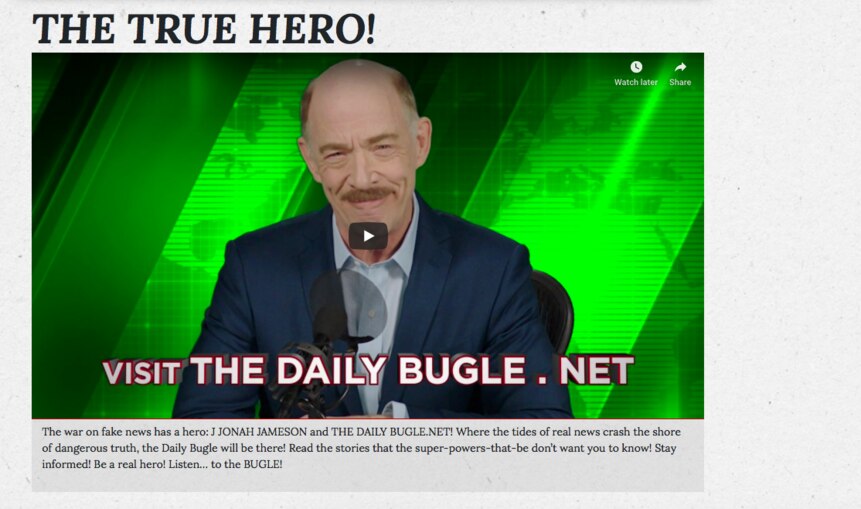 Daily Bugle website Spider-Man