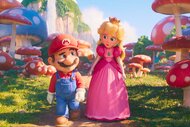 (from left) Mario and Princess Peach in The Super Mario Bros. Movie (2023)