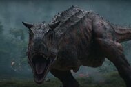 A Carnotaurus roars in the Jurassic Park film series.