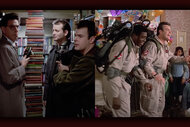 A split featuring stills from Ghostbusters (1984) and Ghostbusters II (1989) YT