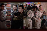 A split featuring stills from Ghostbusters (1984) and Ghostbusters II (1989) YT