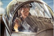 Harry Tasker (Arnold Schwarzenegger) drives an aircraft in True Lies (1994)