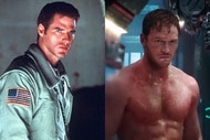 A split image of John Crichton (Ben Browder) in Farscape and Starlord (Chris Pratt) in Guardians of the Galaxy (2014).