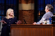 Kirsten Dunst being interviewed by Seth Meyers on Late Night with Seth Meyers, Episode 1510