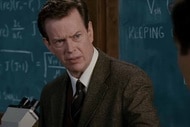 Dr. Curt Connors (Dylan Baker) talks to Peter in Spider-Man 2 (2004).