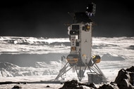 Artist rendering of the Intuitive Machines Micro Nova Hopper.