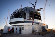 The construction site of the Extremely Large Telescope (ELT) of the European Southern Observatory (ESO) on the Cerro Armazones mountain.