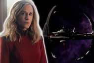 Left: Holly Hunter on Star Trek: Starfleet Academy, RIGHT: the space station in Star Trek: Deep Space Nine