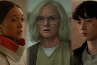 Three-way image split with Kelly Baldwin (Cynthy Wu), Margo (Wren Schmidt) and Alex (Sean Kaufman) on 'For All Mankind.'