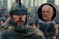 Matt Damon as Odysseus in The Odyssey, inset with an image of David Keighley.