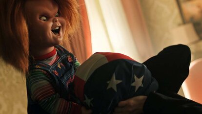 Chucky strangles someone with an American flag in Chucky 302 -- “Let the Right One In”