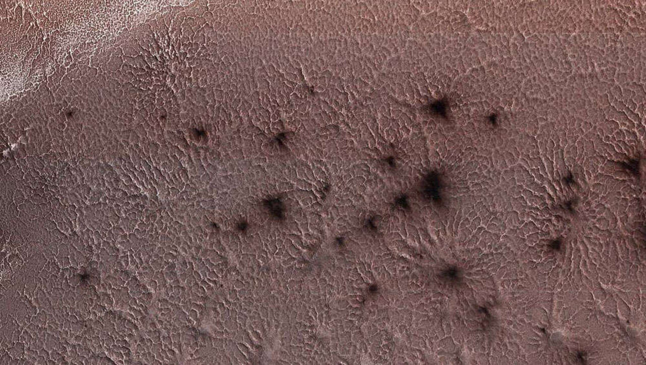 Araneiforms on Mars are spider-like formations that result from sublimation