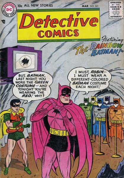 Detective Comics #241 (Writer: Edmond Hamilton, Artists: Sheldon Moldoff, Stan Kaye)241 rainbow 1957