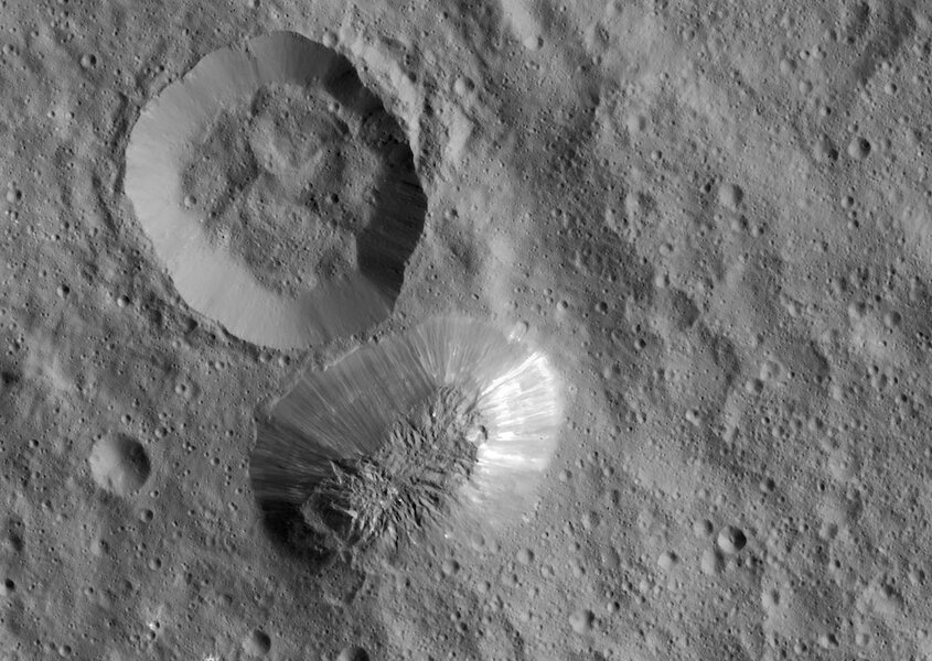 Ahuna Mons is a huge 20-kilometer-long mesa on Ceres