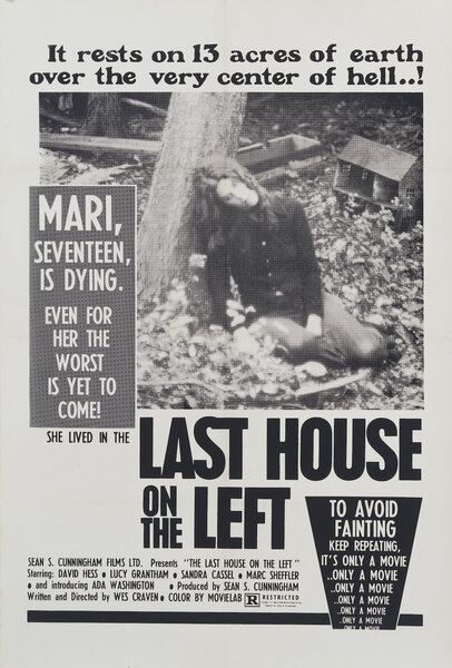 A poster for Wes Craven's 1972 horror film 'The Last House on the Left' starring Sandra Peabody.