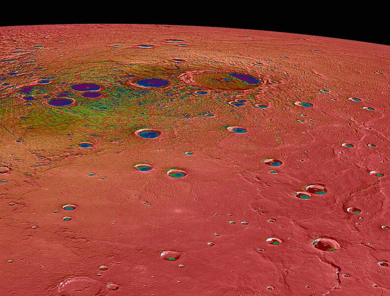 Mercury's north polar region.