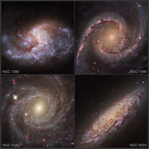Four nearby galaxies