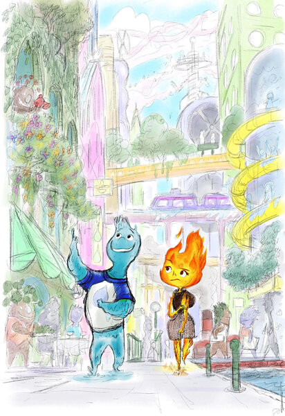First look concept art for Disney and Pixar's Elemental
