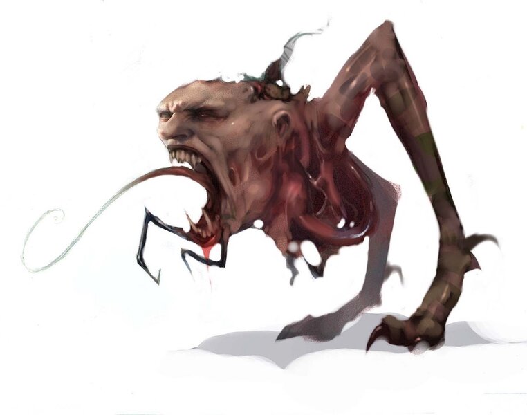 Concept art for a Scuttler in The Thing 1 video game