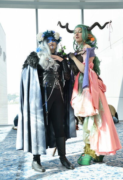 Nature themed cosplayers pose during New York Comic Con 2023 - Day 1 at Javits Center.