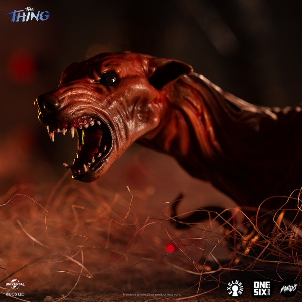 A closeup of cat-like monster figurine from The Thing (1982).