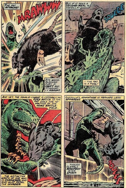 Godzilla vs Rat in Marvel Comics
