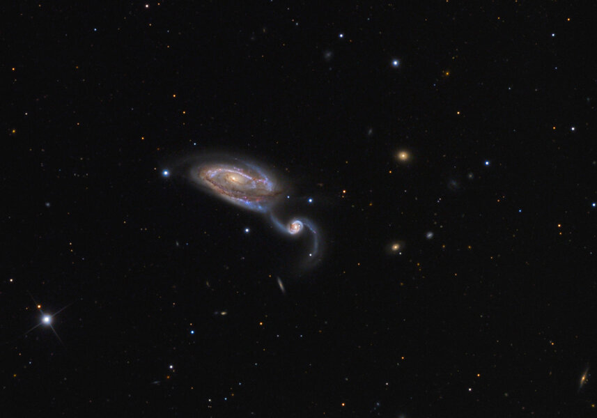 A wide-angle view of the colliding galaxies NGC 5394 and 5395. Credit: Adam Block/Mount Lemmon SkyCenter/University of Arizona