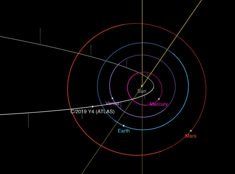 The orbit of comet C/2019 Y4 (ATLAS)