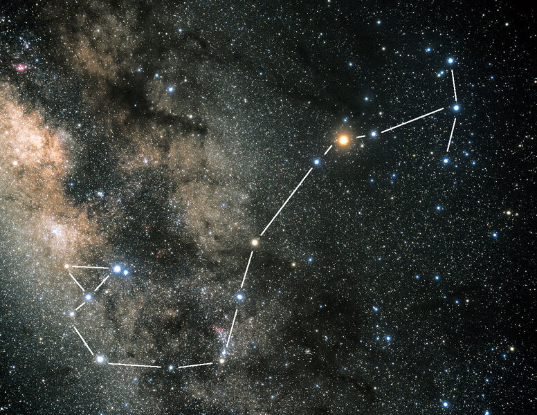 The constellation of Scorpius, the scorpion, one fo the few that kinda looks like what it's supposed to. Credit: Akira Fujii
