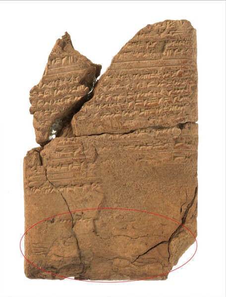 Assyrian cuneiform tablet with demon