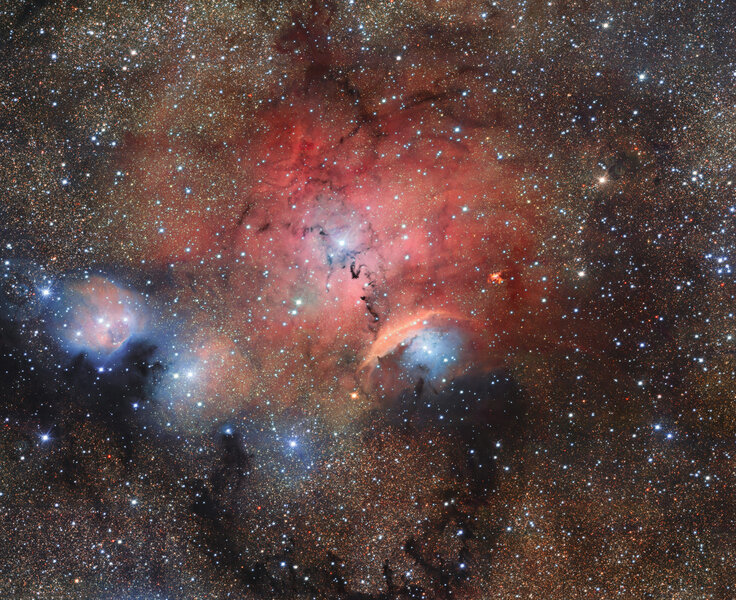 The star-forming region Sharpless 2-29, a sprawling nebula toward the galactic center. Credit: ESO/M. Kornmesser