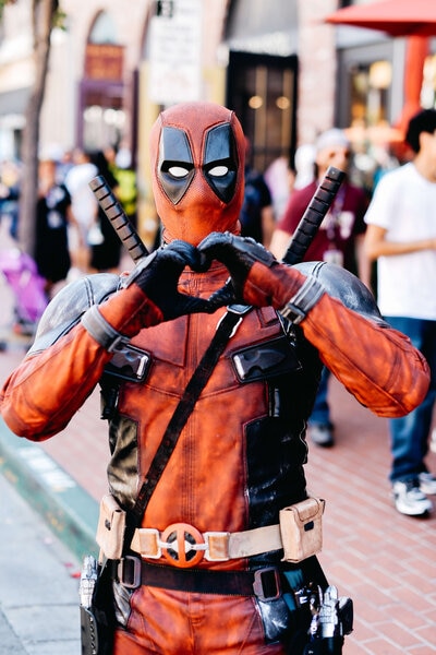 Deadpool cosplayer at San Diego Comic-Con 2019