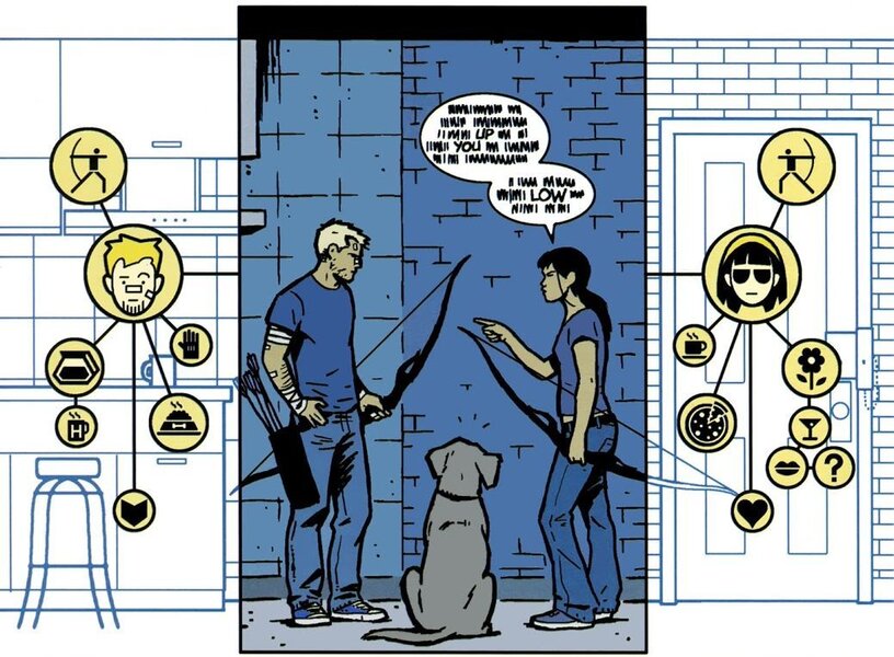"Pizza is My Business" from Hawkeye #11 [Credit: Marvel]