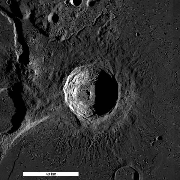 Looking straight down on Aristarchus crater on the Moon. Credit: NASA/GSFC/Arizona State University