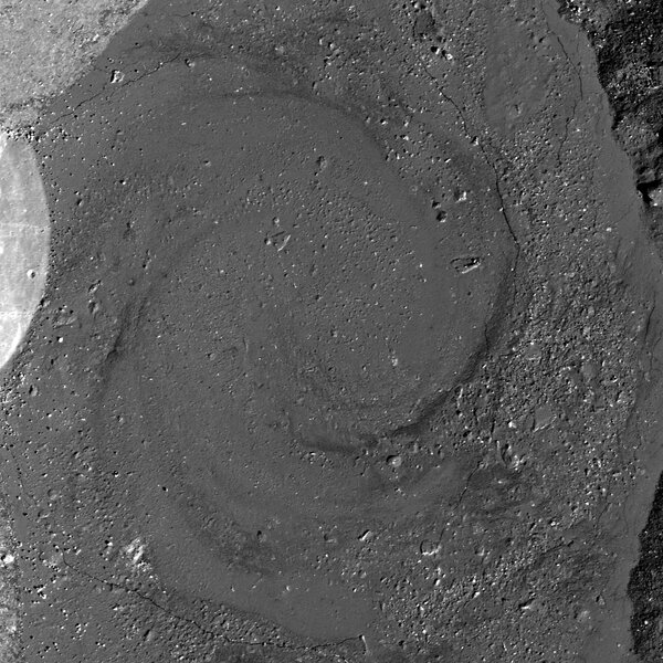 This is not a galaxy, but a spiral swirl of rock frozen in eternity on the Moon. Credit: NASA/GSFC/Arizona State University