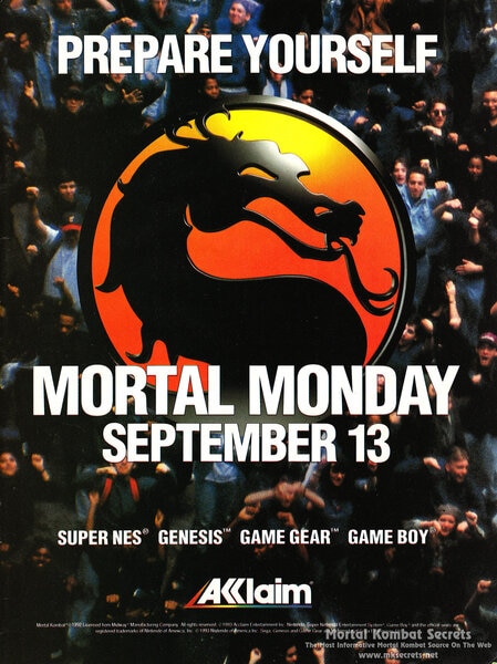 Mortal Kombat Ad 1993 via MKSecrets